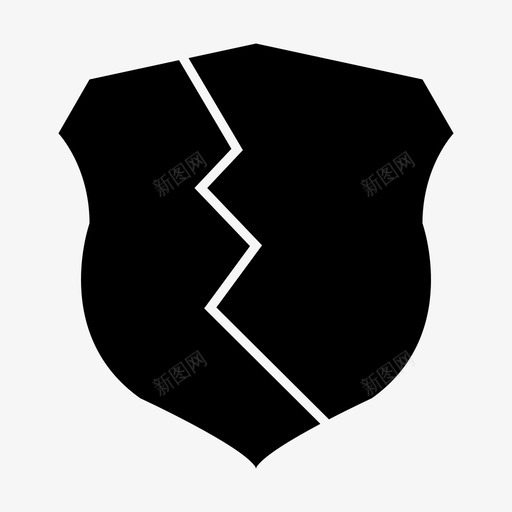 破盾破绽裂开图标svg_新图网 https://ixintu.com 保护 安保 安全 破盾 破绽 裂开