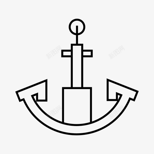 锚钩海军图标svg_新图网 https://ixintu.com 海军 航海 钩 锚
