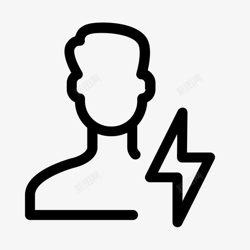 化身闪电人图标svg_新图网 https://ixintu.com 个人资料 人 化身 用户 闪电