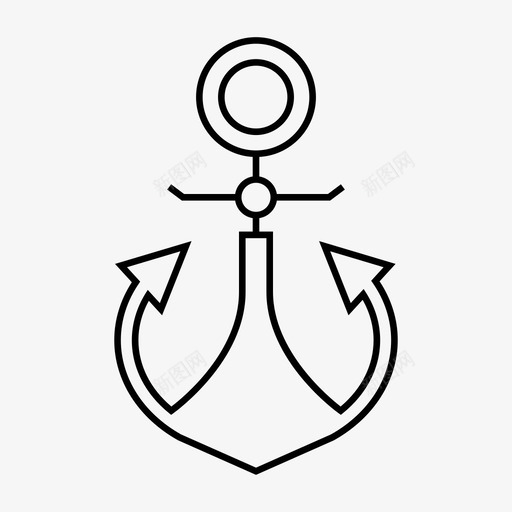 锚钩海军图标svg_新图网 https://ixintu.com 海军 航海 钩 锚