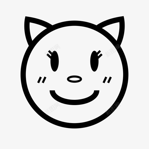 脸猫表情图标svg_新图网 https://ixintu.com 微笑 快乐 情感 猫 脸 表情