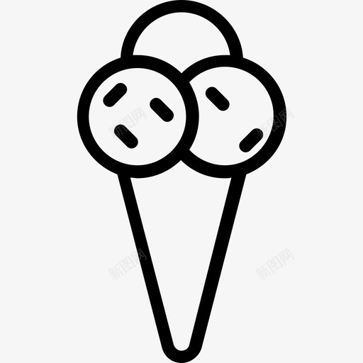 冰淇淋冷冻食品圣代图标svg_新图网 https://ixintu.com 冰淇淋 冷冻食品 圣代 蛋糕筒线图标