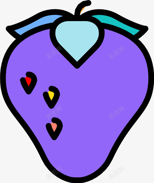 草莓吃食物图标svg_新图网 https://ixintu.com 吃 水果 草莓 食物