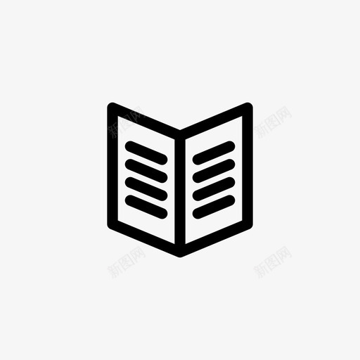 书本线条图标svg_新图网 https://ixintu.com 书本 线条图标