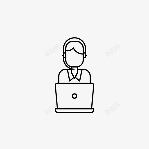 支持业务护理图标svg_新图网 https://ixintu.com 业务 客户 护理 支持 聊天 营销线图标