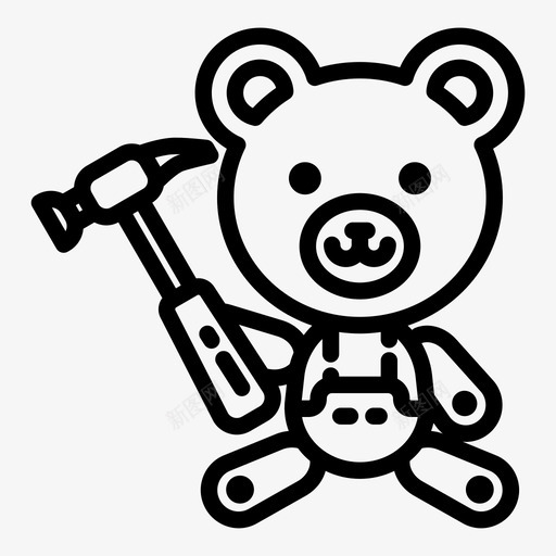 建筑工人玩具熊图标svg_新图网 https://ixintu.com 建筑工人 玩具熊
