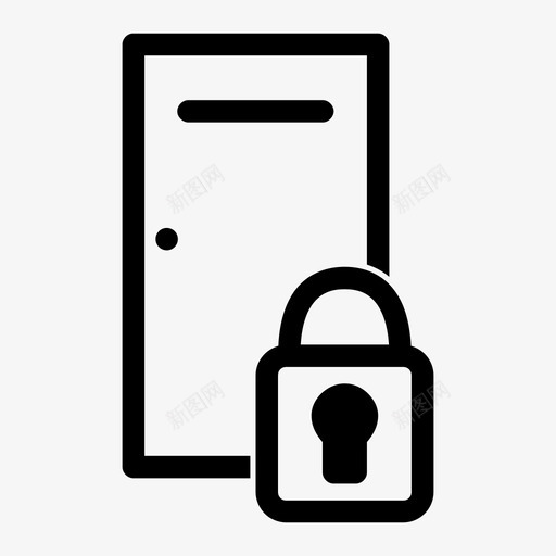 门关闭房门图标svg_新图网 https://ixintu.com 入口 关闭 房门 锁 门