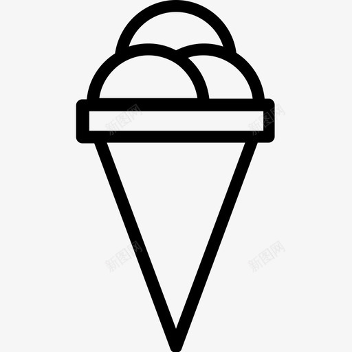 冰淇淋冷冻食品圣代图标svg_新图网 https://ixintu.com 冰淇淋 冷冻食品 圣代 蛋糕筒线图标