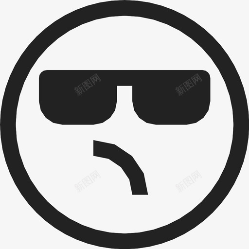 无聊情绪化太阳镜图标svg_新图网 https://ixintu.com 太阳镜 情绪化 无聊