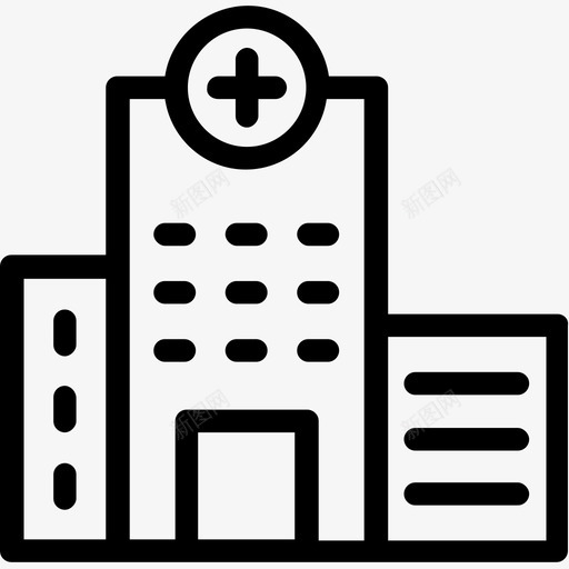 医务室医院疗养院图标svg_新图网 https://ixintu.com 医务室 医院 医院建筑线图标 疗养院