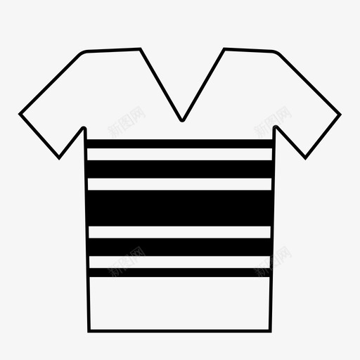 条纹T恤休闲服装图标svg_新图网 https://ixintu.com V领 休闲 图案衬衫 服装 条纹T恤 磨砂