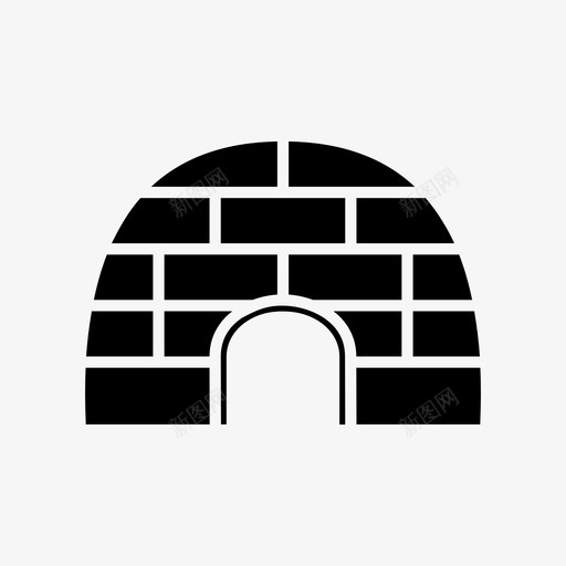 冰屋北极房子图标svg_新图网 https://ixintu.com 冬天 冰 冰屋 北极 房子 雪