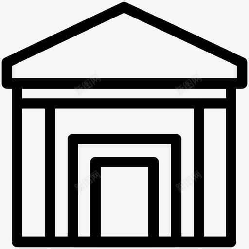 市政厅大楼机构图标svg_新图网 https://ixintu.com 大楼 市政厅 建筑物 机构