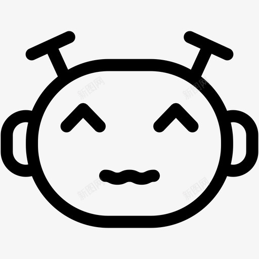 机器人表情快乐微笑图标svg_新图网 https://ixintu.com 微笑 快乐 机器人表情