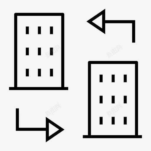 关联公司建筑物图标svg_新图网 https://ixintu.com 关联公司 建筑物