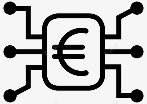 金融科技区块链端到端流程图标svg_新图网 https://ixintu.com 区块链 未来产业 欧元 端到端流程 金融技术 金融科技