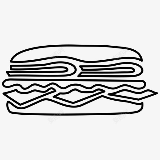 三明治面包吃图标svg_新图网 https://ixintu.com 三明治 吃 外卖 快餐 面包 食物
