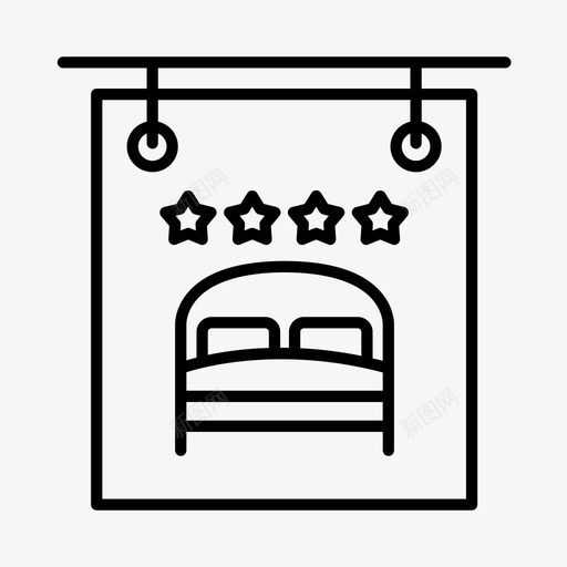 酒店4星住宿和早餐图标svg_新图网 https://ixintu.com 4星 住宿和早餐 度假村 标牌 汽车旅馆 酒店