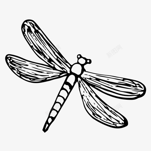 蜻蜓虫子手绘图标svg_新图网 https://ixintu.com 手绘 昆虫 自然 虫子 蜻蜓