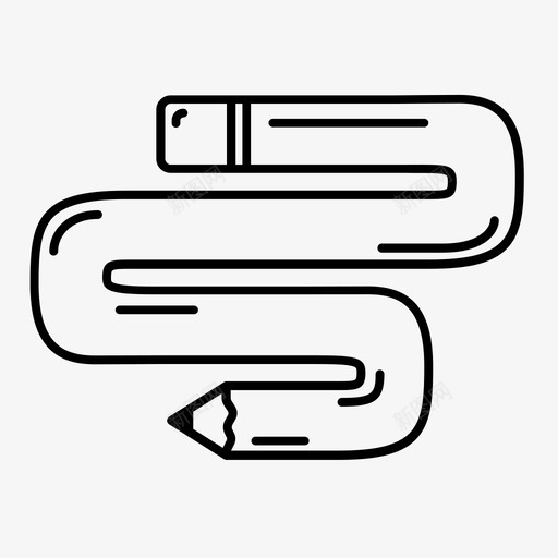 铅笔办公用品波浪形图标svg_新图网 https://ixintu.com 办公用品 波浪形 铅笔 锯齿形