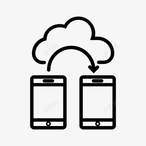 云网络云服务器数据传输图标svg_新图网 https://ixintu.com wifi 云服务器 云网络 手机 数据传输 无线 网络和通信