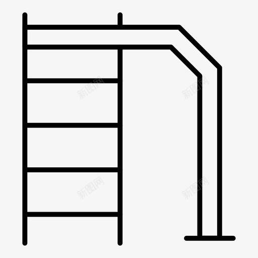 梯子游戏园艺图标svg_新图网 https://ixintu.com 体育健身细线 公园 园艺 梯子 游戏