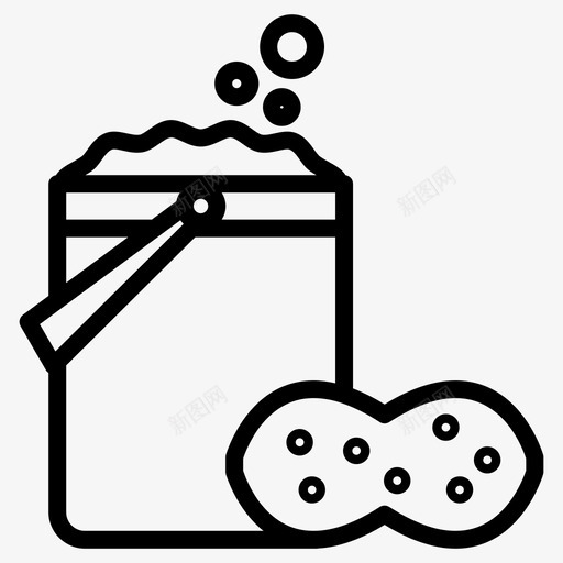 肥皂水桶泡沫图标svg_新图网 https://ixintu.com 桶 泡沫 海绵 清洁 肥皂水