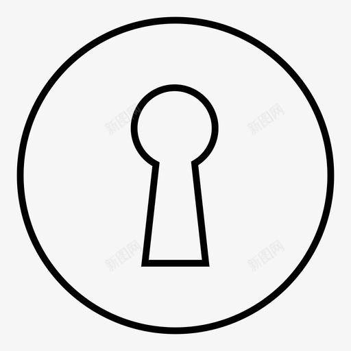 钥匙孔锁隐私图标svg_新图网 https://ixintu.com 保护 安全细线图标第一卷 私人 钥匙孔 锁 隐私