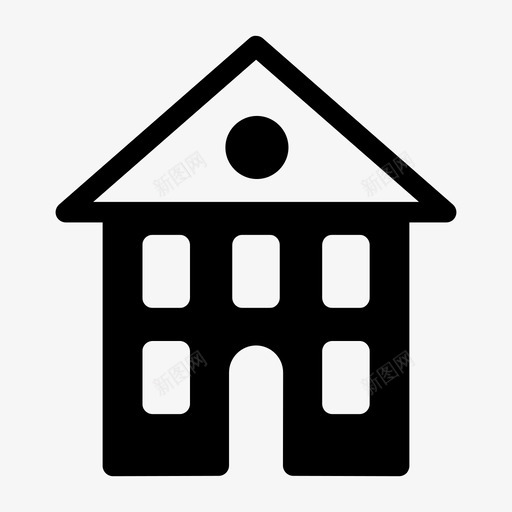房屋建筑物建筑块图标svg_新图网 https://ixintu.com 办公楼 建筑块 建筑物 房屋