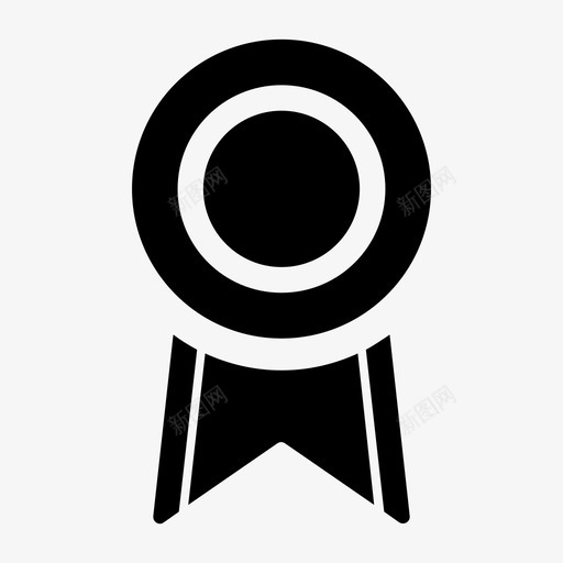 奖章奖励认可图标svg_新图网 https://ixintu.com 丝带 奖励 奖杯 奖章 认可