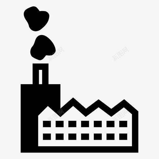 工厂建筑工业图标svg_新图网 https://ixintu.com 制造业 工业 工厂 建筑 烟雾
