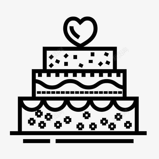 婚礼蛋糕甜点情人节图标svg_新图网 https://ixintu.com 婚礼蛋糕 情人节 甜点