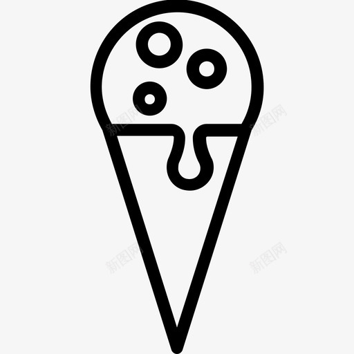 雪糕冷冻食品冰淇淋图标svg_新图网 https://ixintu.com 冰淇淋 冷冻食品 圣代 蛋糕锥线图标 雪糕