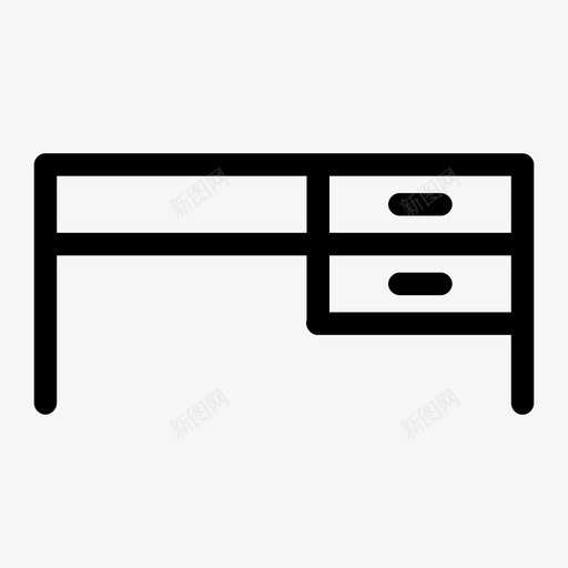 书桌抽屉桌家具图标svg_新图网 https://ixintu.com 书桌 办公桌 家具 抽屉桌 桌子