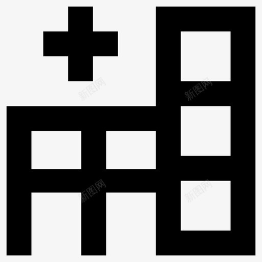 医院建筑医疗保健图标svg_新图网 https://ixintu.com 医疗保健 医院 医院字形图标 建筑 房地产 药房