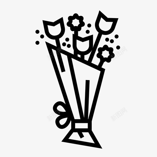 花束鲜花礼物图标svg_新图网 https://ixintu.com 婚姻 婚礼 礼物 花束 鲜花