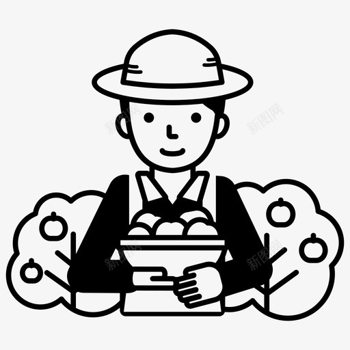 苹果农农业工人果园图标svg_新图网 https://ixintu.com 农业工人 果园 职业 苹果农