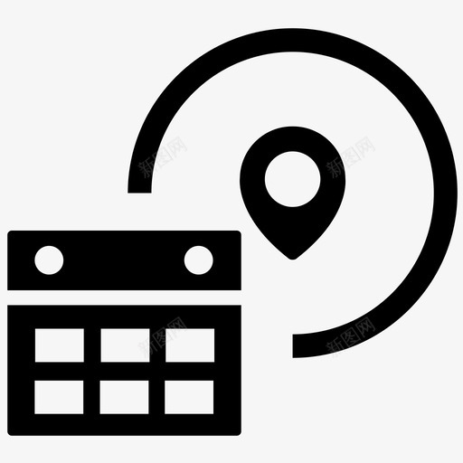 活动地点日历地图图标svg_新图网 https://ixintu.com 地图 日历 日程表 活动地点