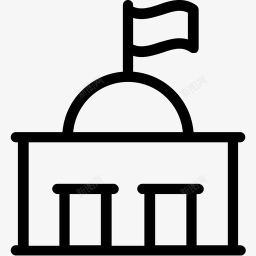联排别墅市政厅法院图标svg_新图网 https://ixintu.com 历史遗迹线图标 国旗大厦 市政厅 法院 联排别墅 议会大厦