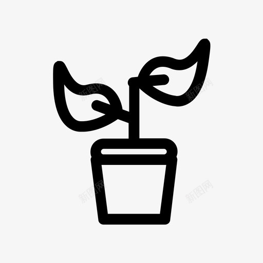 树植物盆栽图标svg_新图网 https://ixintu.com 园丁 树 植物 盆栽