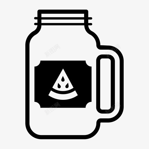 梅森罐西瓜饮料果汁图标svg_新图网 https://ixintu.com 果汁 梅森罐西瓜 饮料