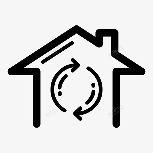 回收生态家居图标svg_新图网 https://ixintu.com 回收 家居 生态 自然生态大胆