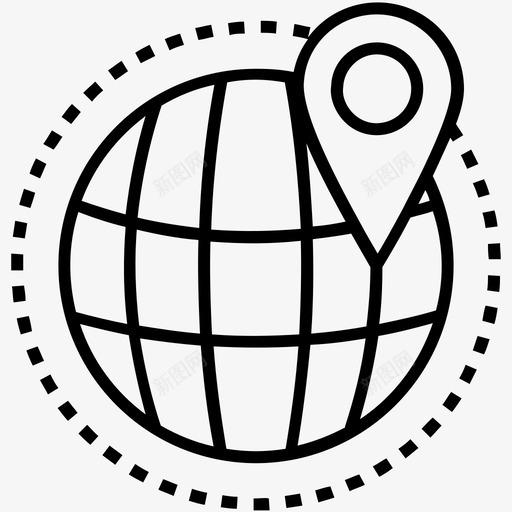 探索地球仪全球定位系统图标svg_新图网 https://ixintu.com 全球定位系统 地图针 地球仪 导航 探索 网页设计平面线图标