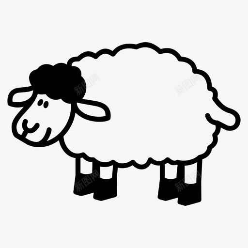 绵羊动物咩咩图标svg_新图网 https://ixintu.com 农场 动物 咩咩 牛群 绵羊