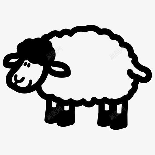 绵羊动物咩咩图标svg_新图网 https://ixintu.com 农场 动物 咩咩 牛群 绵羊