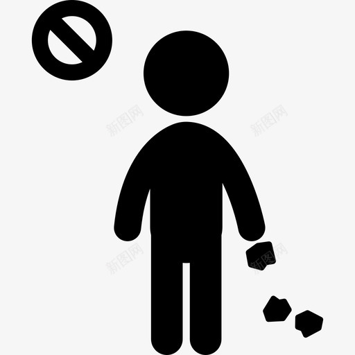 禁止乱扔垃圾地图和旗帜游泳池规则图标svg_新图网 https://ixintu.com 地图和旗帜 游泳池规则 禁止乱扔垃圾