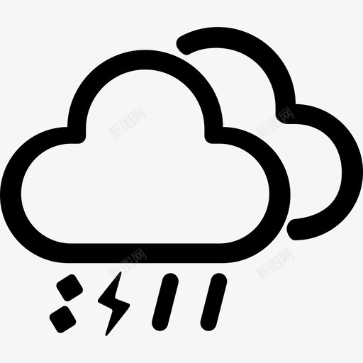 雷阵雨伴有冰雹svg_新图网 https://ixintu.com 雷阵雨伴有冰雹
