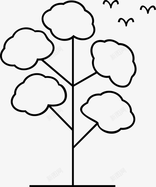 树鸟图标svg_新图网 https://ixintu.com 树 鸟