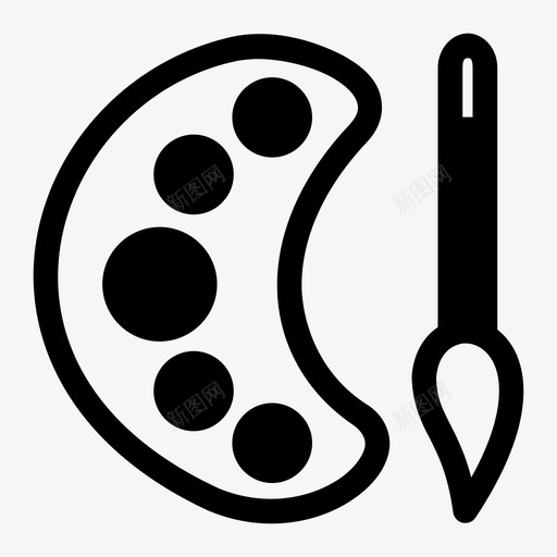 艺术色彩颜料托盘图标svg_新图网 https://ixintu.com 绘画 色彩 艺术 颜料托盘