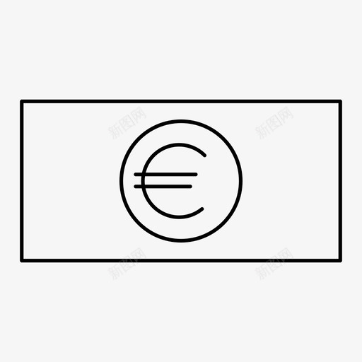 欧元钞票货币图标svg_新图网 https://ixintu.com 欧元 货币 金融 钞票